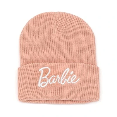 Image of Barbie Womens Beanie in Pink Adults Doll Logo Winter Knitted Woolly Hat Ladies One Size Head Warmer Comfortable Movie Headwear Accessory Merchandise Gift for Her