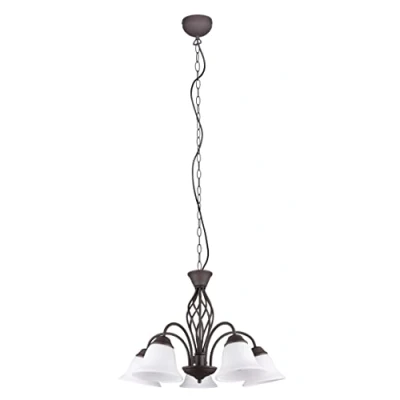 Image of Trio Lighting Rustica hanging light, rust coloured, five bulb