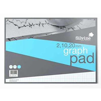 Image of Silvine A3 Professional Graph Paper Pad Printed 2 10 20mm (50 Sheets)