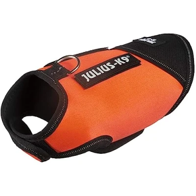 Image of Julius K9 IDC Neoprene Dog Jacket, Size: L, Black and UV Orange
