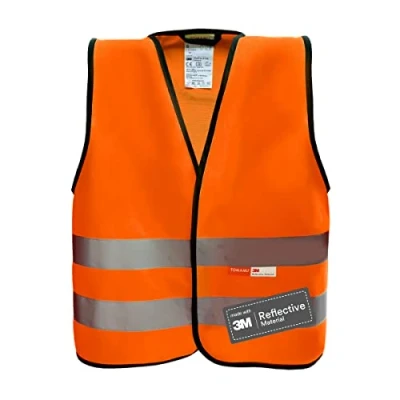 Image of Tomamu 3M Children&#039;s High Visibility Vest Reflective with Hook and Loop Fastening Made Material