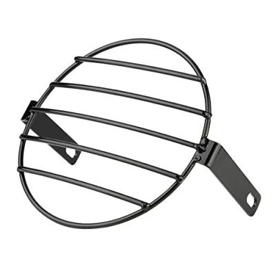 Image of EBTOOLS Motorcycle Headlight Mesh Grill,7inch Retro Metal Grill Side Mount Cover