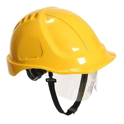Image of Portwest PW54 Endurance Plus Visor Workwear Safety Helmet Yellow