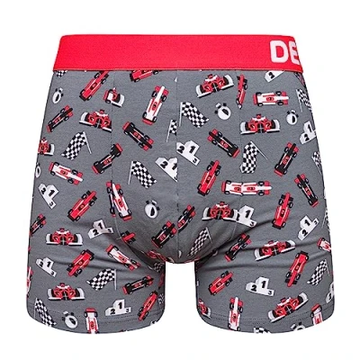 Image of Dedoles Men&#039;s &amp; Boys&#039; Boxers Underwear Boxer Shorts Cotton Trunks Funny Designs Astronaut Hamster Games Books Gift for Him, Design: Formula Racing, Colour: Red, Size: S