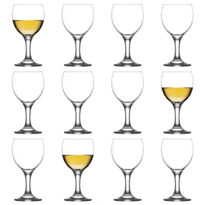 Image of LAV 12x 170ml Misket White Wine Glasses Small Dishwasher Safe Glass Wedding Christmas Birthday Party Drinking Glassware Goblet Gift Set