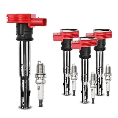Image of Frankberg 4 x Ignition Coil Spark Plugs Set Petrol Compatible with A4 8E2 8EC 8K2 2002 2015 A5 8T3 2007 2017 A6 4F2 4G2 2004 2018 Q5 8RB 2012 Tou. ar.eg 7L. 7P_ 2006
