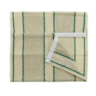 Image of aztex Poppered Striped Aga Towel, 82cm x 42cm, 500gsm, Green