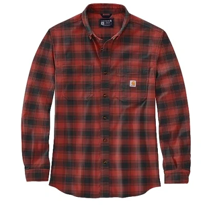 Image of Carhartt Men Plaid Flannel Relaxed Fit Shirt, Farbe:Rot, Größe:XL T, Red Ochre, XL