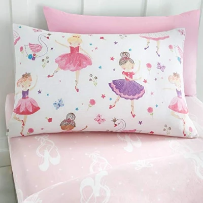 Image of Girls Kids Prima Ballerina Ballet Dance Colour Toddler Cot Bed Fitted Sheet