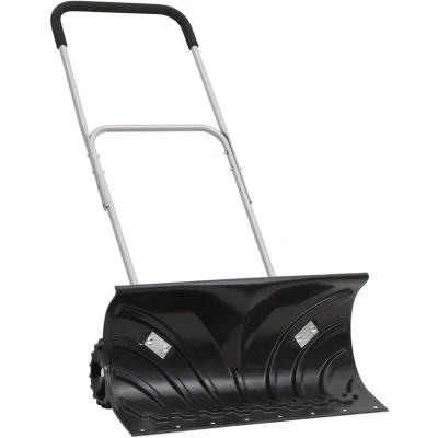 Image of vidaXL Snow Shovel with Extendable Handle Black 66 cm Blade Steel