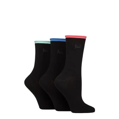 Image of Women&#039;s 3 Pair Pringle Rebecca Contrast Roll Top Socks Pink / Blue Light 4 8