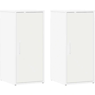 Image of vidaXL Shoe Cabinets 2 pcs White 32x35x70 cm Engineered Wood