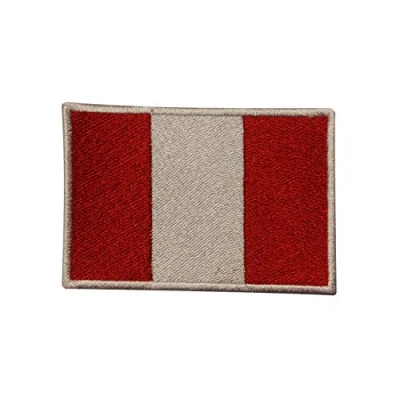 Image of Peru National Country Flag Patch Iron On Sew Embroidery Badge