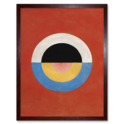 Image of Wee Blue Coo Hilma Af Klint Svanen Abstract Circles Art Print Framed Poster Wall Decor 12x16 inch