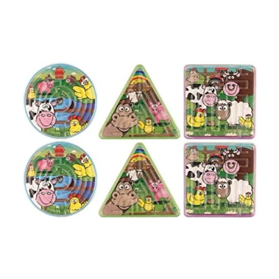 Image of 6 X Mini Farm Animals Puzzle Mazes