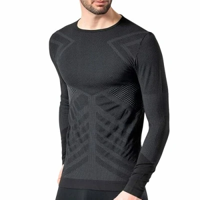 Image of Risalti Thermal Top for Men Long Sleeved Energy Mens Breathable Microfibre, Men&#039;s Tops Technical, Underwear Seamless, Base Layer Made in Italy