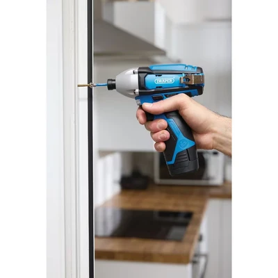 Image of Draper 12V Impact Driver, 1/4&quot; Hex., 1 x 1.5Ah Battery, Fast Charger