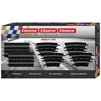 Image of Carrera Evolution 20026955 Extension Set (2 straights, 4 Curves 1/30), Black