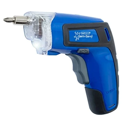 Image of Rapesco 1640 Germ Savvy Antibacterial, Cordless Screwdriver 3.6V, Blue