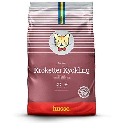 Image of Husse Kroketter Kyckling Dry Cat Food, Chicken Based Recipe, Rich Protein, All Natural, Optimal Weight Management, Odor Control and Balanced Nutrition for Cats, 2kg