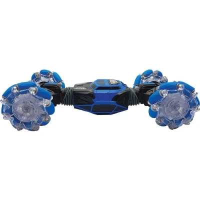 Image of Lexibook RC50, Extreme Crosslander, off road car, up to 12km/h, light effects, remote gesture control bracelet included, music, rechargeable, Blue, One Size