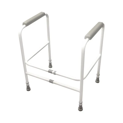 Image of Aidapt Free Standing Support Toilet Safety Frame with Adjustment for Height and Width Non Slip Feet Pre Assembled Aid