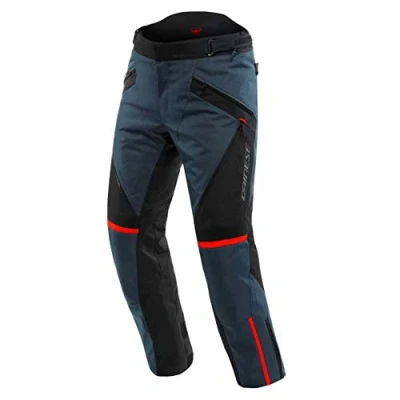 Image of Dainese Tempest 3 D Dry Pants, Men&#039;s Motorcycle Touring Waterproof Membrane, Removable Thermal Interior, Knee Protectors, Ebony/Black/Red Lava, 46