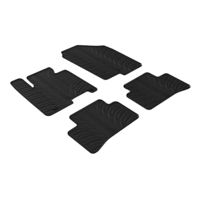 Image of GLEDRING Rubber Mats Set Compatible with Hyundai Ioniq 5 (NE) 2020 (T Profile 4 Pieces + Mounting Clips), 0422, Black