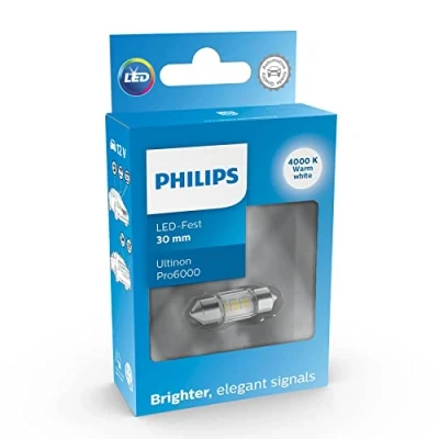 Image of Philips Ultinon Pro6000 LED Festoon car signaling bulb (C5W), 4.000K, 30mm,white