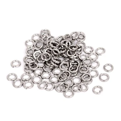 Image of Sourcingmap M4 304 Stainless Steel Split Lock Spring Washers Screw Gasket 100pcs