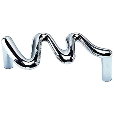 Image of Merriway BH06131 (4 Pcs) Cupboard Cabinet Handle Zig Zag Style, Chromed Metal 64mm Pack of 4 Pieces