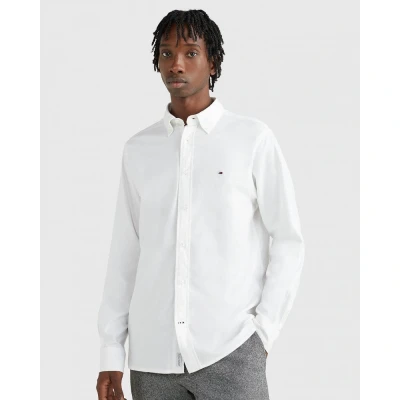 Image of Tommy Hilfiger Men&#039;s Core 1985 Flex Oxford Rf Shirt Mw0mw25037 Casual Shirts, White (White), XXL