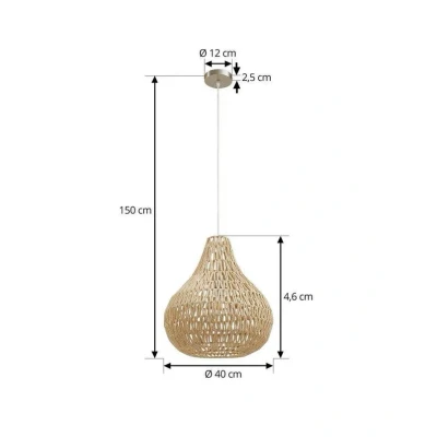Image of Lindby pendant light Miryam, natural hemp rope, Ø 40 cm