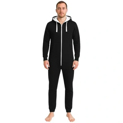 Image of Urban Road Unisex Plain Onesie Men &amp; Women All in one Lounge wear Black
