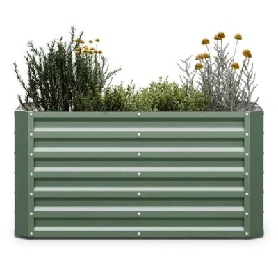 Image of blumfeldt High Grow Straight Raised Bed for Garden, 575L Planter in Frost &amp; Rust Proof Galvalume Steel, Ergonomic 60cm Height Vegetables, Herbs Flowers Easy Assembly