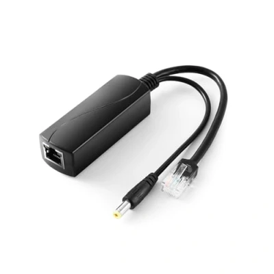 Image of PoE Splitter 12V 1A Output with IEEE 802.3af Standard Compliant 10,100Mbps Power Over Ethernet Adapter for Security IP Camera CCTV Surveillance Device 5.5x2.1mm (PS5712P Black)