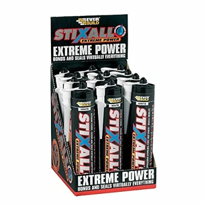 Image of 12 x White Everbuild Stixall MS Polymer Grab Sealant Adhesive 290ml