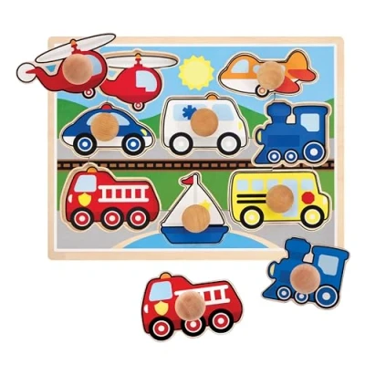 Image of Melissa &amp; Doug Vehicles Jumbo Peg Puzzle