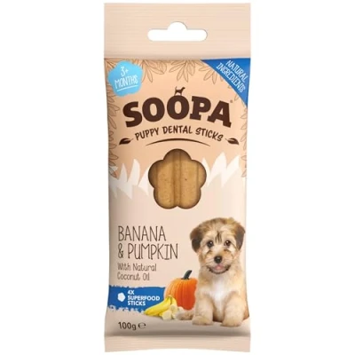 Image of Soopa Banana &amp; Pumpkin PUPPY Dental Sticks