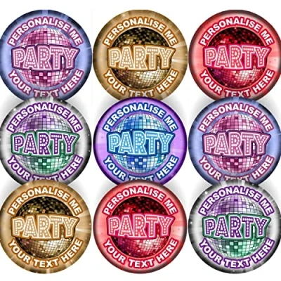 Image of 144 Disco Party Personalised 30 mm Reward Stickers for School Teachers, Parents and Nursery