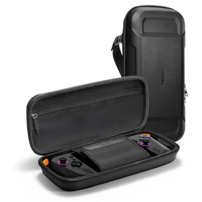Image of Spigen Rugged Armor Pro Compatible with ASUS Rog Ally X 2024 RC72LA / 2023 RC71L/ MSI Claw A1M Travel Storage Bag Carry Case Black