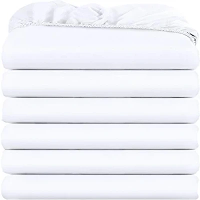 Image of Utopia Bedding Twin Fitted Sheets Bulk Pack of 6 Bottom Soft Brushed Microfiber Deep Pockets Shrinkage &amp; Fade Resistant Easy Care (White)