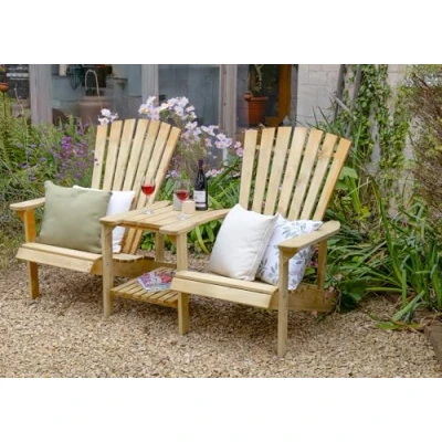 Image of Forest Florida Wooden Garden Love Seat 6&#039;2 x 3&#039;1 (1.87m 0.95m)