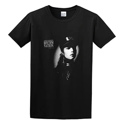 Image of TqaSerHqs Janet Jackson Rhythm Nation Custom Concert T Shirt Black L
