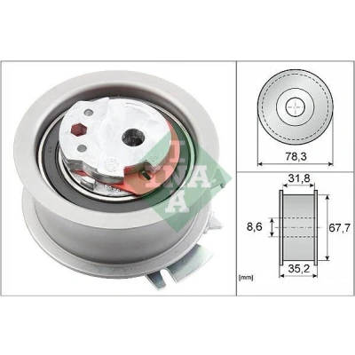 Image of 03G109243 Tensioner Pulley, timing belt INA 531 0628 30 AUDI: A4 B7 Avant, A3 Sportback, VOLKSWAGEN: Passat B6 Variant, SEAT: Altea XL