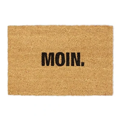 Image of Relaxdays Moin. Non Slip Dirt Trapper, Doormat Indoor and Outdoor Use, Coconut Mat 40 x 60 cm, Natural, 70% 30% Plastic, 40x60 cm