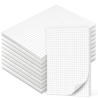 Image of Fantastino A6 Notepad Squared Pack of 10, 500 Sheets (50 per Pad), 90 GSM Premium Paper. Small Grid Writing Pads, Tear Off Mini Note Pads for Office, Home, School, and University