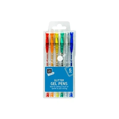 Image of Glitter Gel Pens 6pk Stationary Office Home Work
