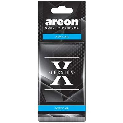 Image of AREON X Version Car Air Freshener New Smell Scent Rear View Mirror Hanging Black Blue Set Multi Pack of 3