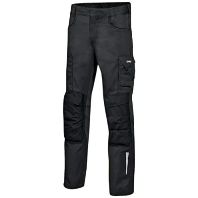 Image of Uvex Synexxo Work Trousers Safety Cargo Pants with Knee Pad Pockets and Reflective Elements Black